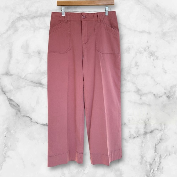 Bagatelle pink cropped wide leg twill pants sz 10 nwt #002 - Picture 1 of 3